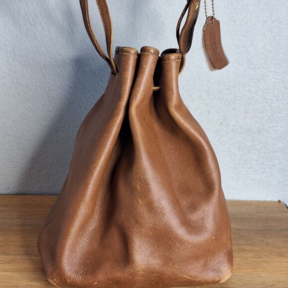 Coach Vintage 9165 Legacy Brown Leather Drawstring Bucket Bag Buckle Purse - Picture 11 of 16